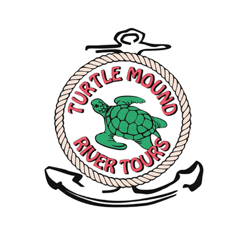 A picture of the turtle mound river tours logo.